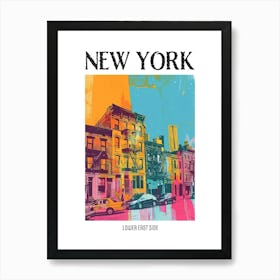 Lower East Side New York Colourful Silkscreen Illustration 4 Poster Art Print