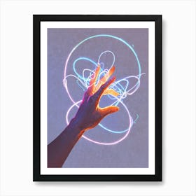 Hand Of Light Art Print