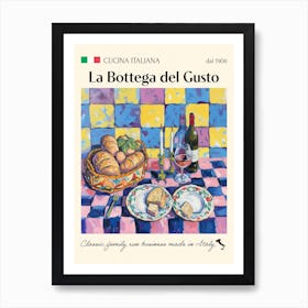 La Bottega Del Gusto Trattoria Italian Poster Food Kitchen Art Print