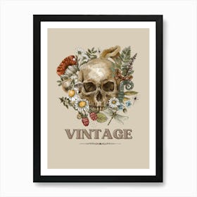 Vintage Skull Art Print