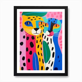 Colourful Kids Animal Art Jaguar 5 Art Print