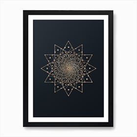 Abstract Geometric Gold Glyph on Dark Teal n.0264 Art Print