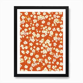 Snowdrop Floral Print Retro Pattern 2 Flower Art Print