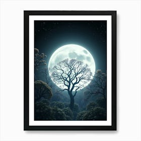 Full Moon In The Forest 12 Art Print