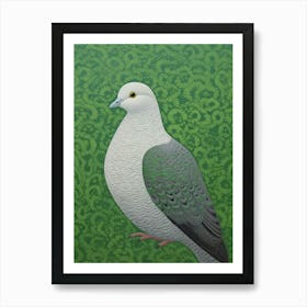 Ohara Koson Inspired Bird Painting Dove 3 Art Print