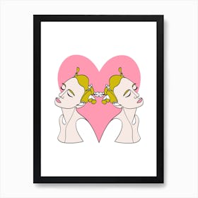 Pink Heart Art Print