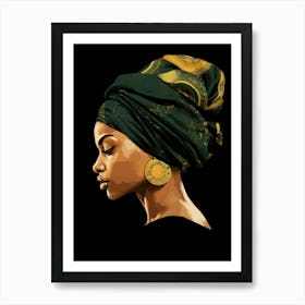 African Woman In Turban 4 Art Print