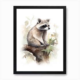 A Chiriqui Raccoon Watercolour Illustration Storybook 3 Art Print