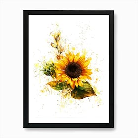 beauty flower watercolor Art Print