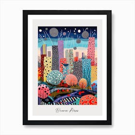 Poster Of Buenos Aires, Illustration In The Style Of Pop Art 3 Art Print