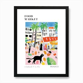 The Food Market In Monaco 1 Illustration Poster Art Print