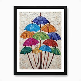 Mosaic Umbrellas 1 Art Print