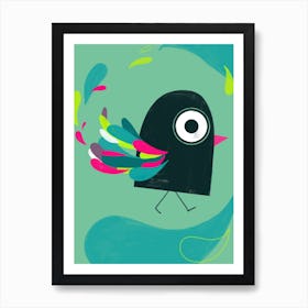 Curious Colorful Bird Art Print