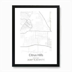 Citrus Heights,United States Minimalist Map Art Print