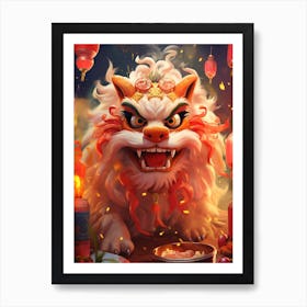 Chinese New Year Dragon Illustration 8 Art Print