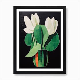 Modern Abstract Cactus Painting Easter Cactus 3 Art Print