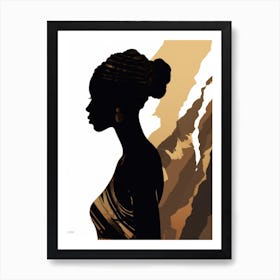 Silhouette Of African Woman 2 Art Print