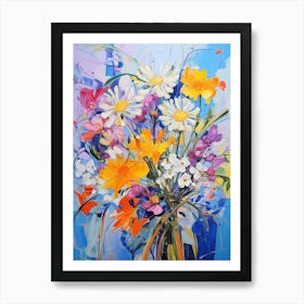 Abstract Flower Painting Cineraria 2 Art Print