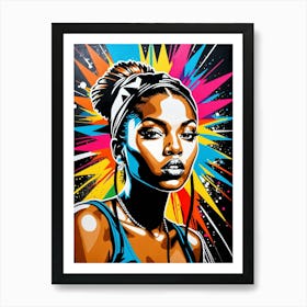 Graffiti Mural Of Beautiful Hip Hop Girl 64 Art Print