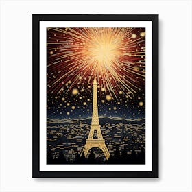 Fireworks In Paris Art Print