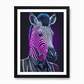 Zebra Wearing Tuxedo Art Print