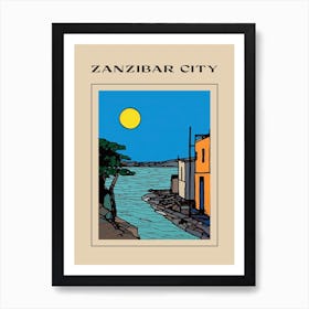 Minimal Design Style Of Zanzibar City, Tanzania3 Poster Art Print