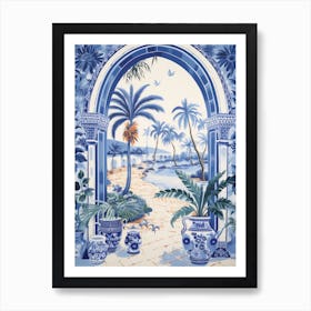 Blue And White Tile 1 Art Print