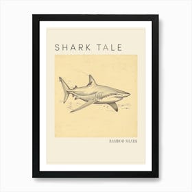 Bamboo Shark Vintage Illustration 3 Poster Art Print