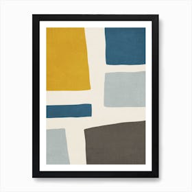 Mustard Gray Navy Light Blue 3 Art Print