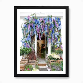 Blue Flower Shop London Art Print