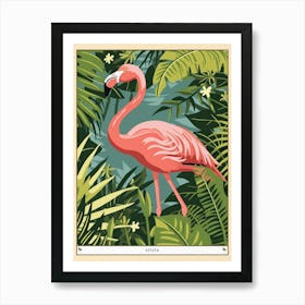 Greater Flamingo Kenya Tropical Illustration 5 Poster Art Print