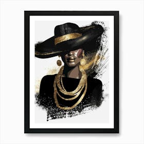 Black Woman In A Hat 1 Art Print