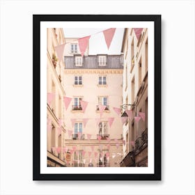 Pink Paris Street View Art Print