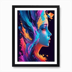 Glitch Effect Art Print