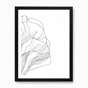 Abstract Line Drawing Of A Flower 2 Art Print