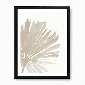 Boho Botanical Art, Beige Abstract Palm Leaf, Minimalist Art Print