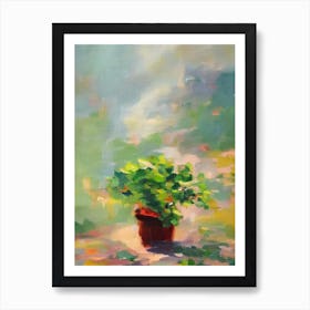 Jade Plant Impressionist Painting Art Print