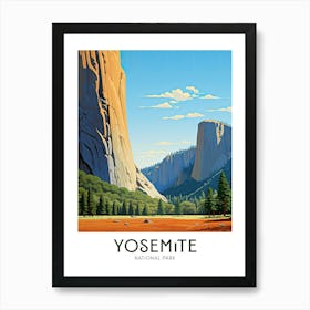 Yosemite National Park Maximalist Travel Poster Vibrant Colour  Art Print