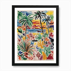 Palm Trees In The Garden Art Print