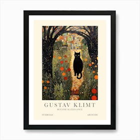 Gustav Klimt Cat Garden Poster Art Print