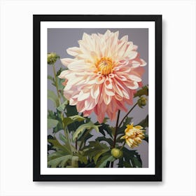 Dahlia 2 Flower Painting Art Print