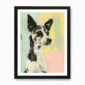 Toy Fox Terrier Dog Pastel Illustration Art Print