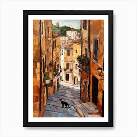 Painting Of Rome With A Cat In The Style Of Gustav Klimt 2 Art Print