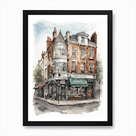 Homerton London Neighborhood, Watercolour 2 Art Print