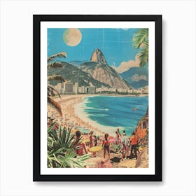 Rio De Janeiro   Retro Collage Style 1 Art Print