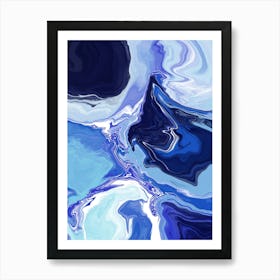 Ocean Blue Abstract Art Art Print