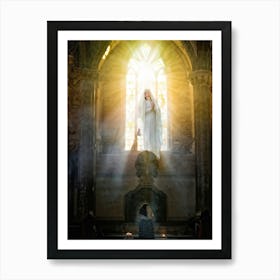 A Digital Painting Capturing The Moment Of Resurrection A Sheer Clad Figure Imbued With Spiritualit Art Print