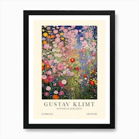 Gustav Klimt Flower Garden At Night Art Print