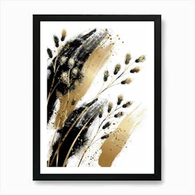 Black And Gold Abstract Painting 12 Art Print