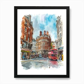 Westminster London Borough   Street Watercolour 1 Art Print